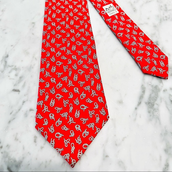 Hermes Tie in hand-sewn silk twill 100% silk - Picture 2 of 4